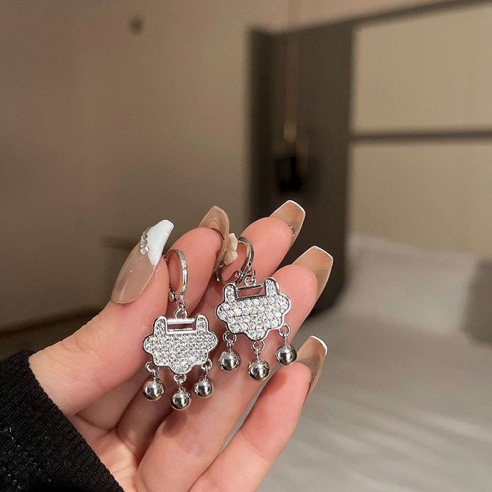 Bông tai dáng dài hình ổ khóa phong cách Trung Hoa cổ điển sang trọng thời trang cho nữ