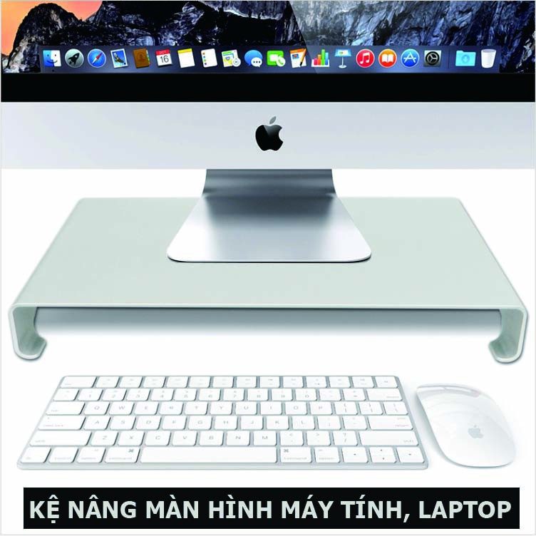 Giá Đỡ Laptop, Desktop, Chân Đế Máy Tính; Hợp Kim Nhôm; Cất Gọn Chuột Và Bàn Phím