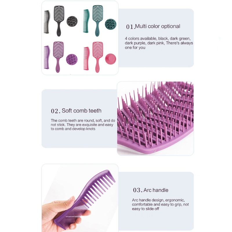 Set 3 Lược Chải Tóc Tạo Kiểu Chuyên Dụng Cho Salon YOUYO