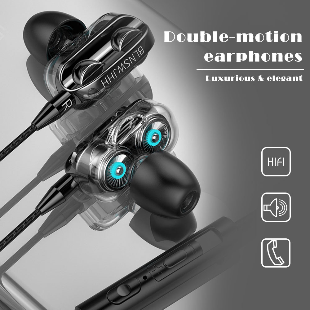 Tai Nghe Hai Bên Có Dây 3.5Mm, Tai Nghe Trong Tai Có Mic, Âm Trầm Nổi Hi-Fi, Chơi Game Thể Thao, Có Mic Cho Điện Thoại