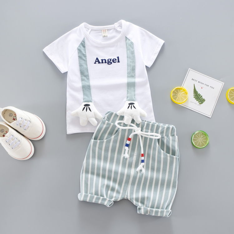 Set áo thun tay ngắn + quần short cho bé trai/ bé gái 1-3 tuổi
