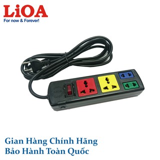Ổ cắm điện LIOA, 4 lỗ, có công tắc, ~2000W, dây dài 3m/5m, mã: 2D2S