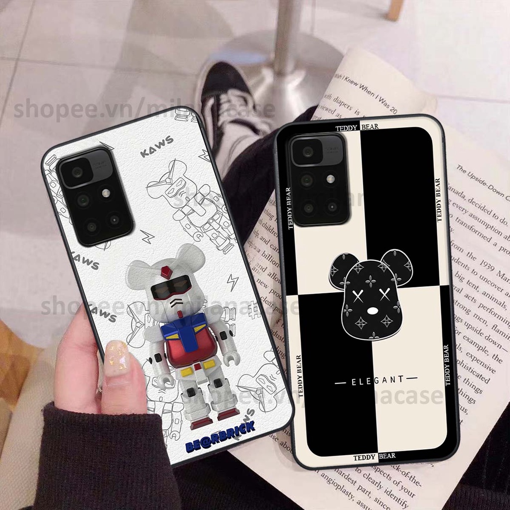 Ốp Xiaomi Redmi 10 gấu be@rBrick gấu Teddy Kaws siêu đẹp, phong cách, cá tính