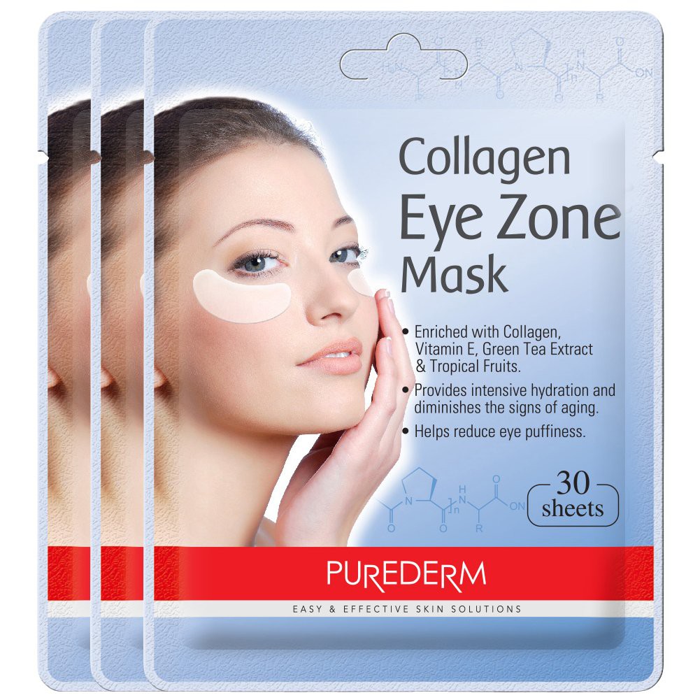 Mặt nạ mắt Collagen hết thâm quầng mắt hiệu quả, an toàn Eye Zone Mask Purederm Hàn Quốc túi gồm 30 miếng