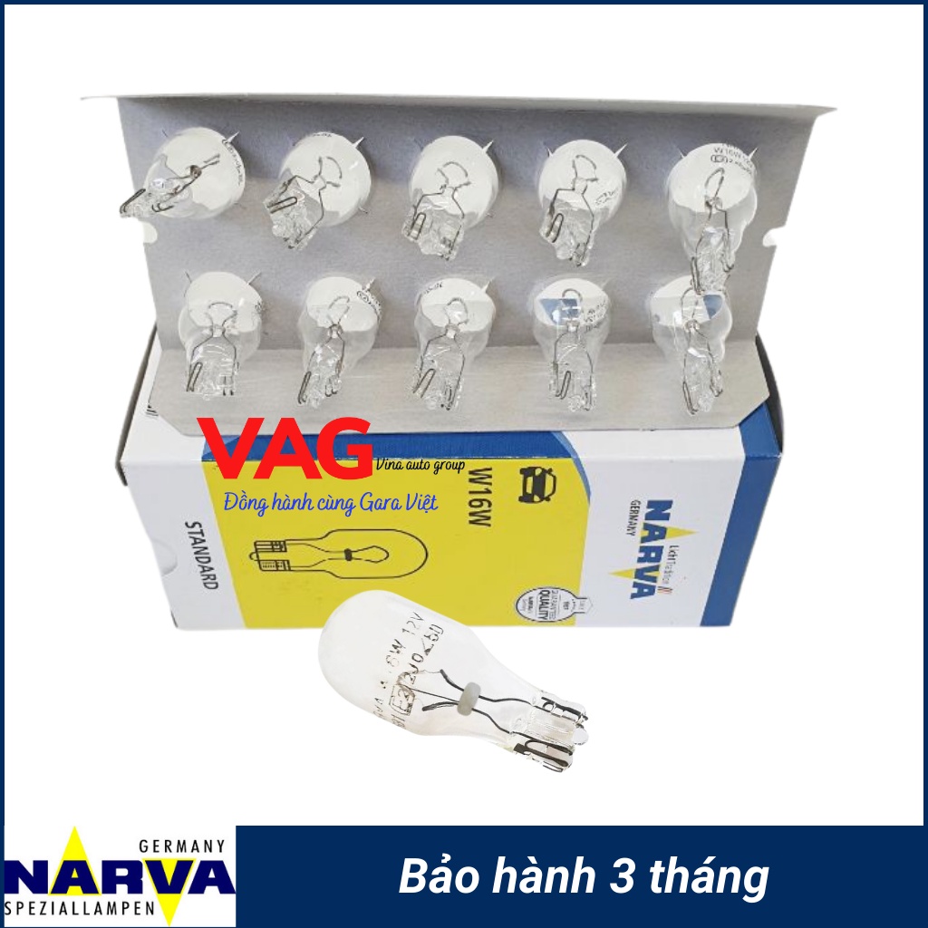 Bóng đèn xi nhan chân cắm W16W 12V 16W chính hãng NARVA công nghệ Đức