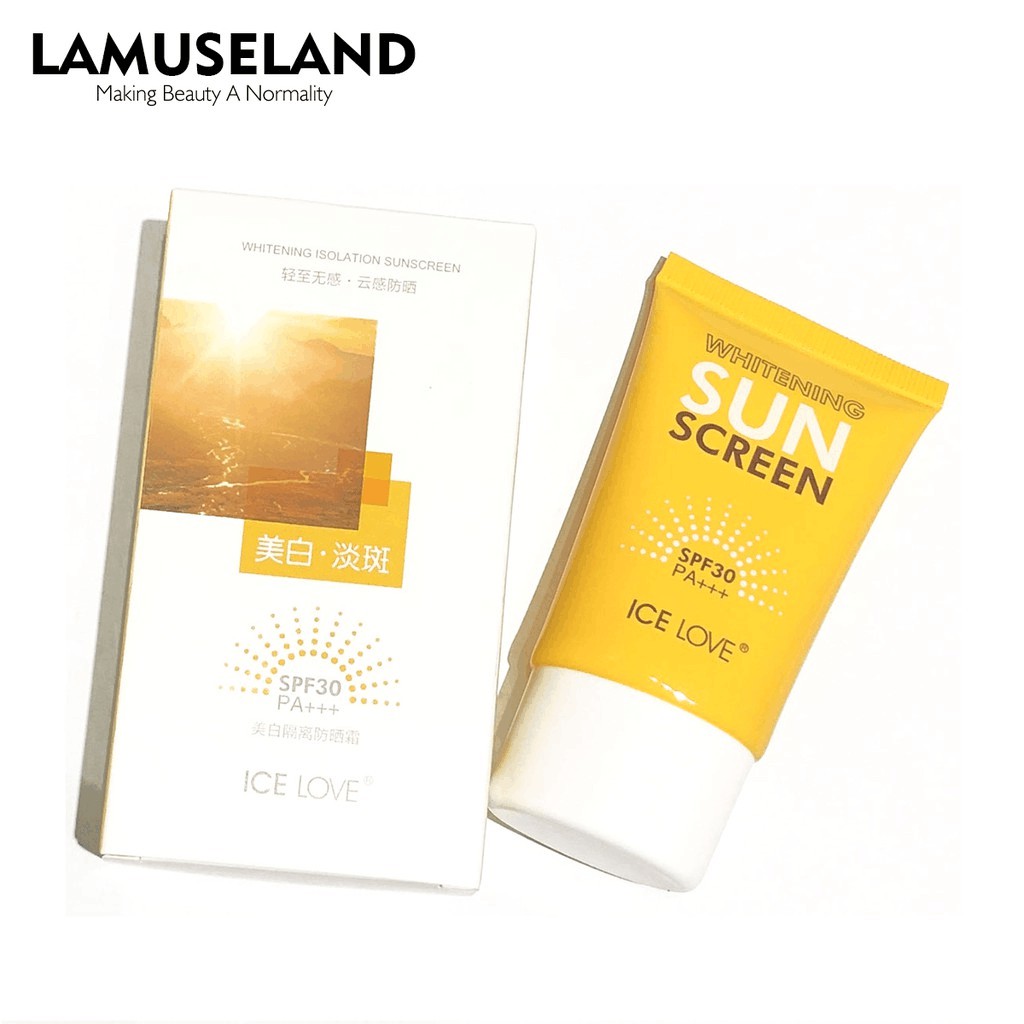 LAMUSELAND Whitening Freckles Isolation Refreshing Moisturizing Easy to Absorb Waterproof Sweat And UV Sunscreen SPF30 PA +++  50g 66103