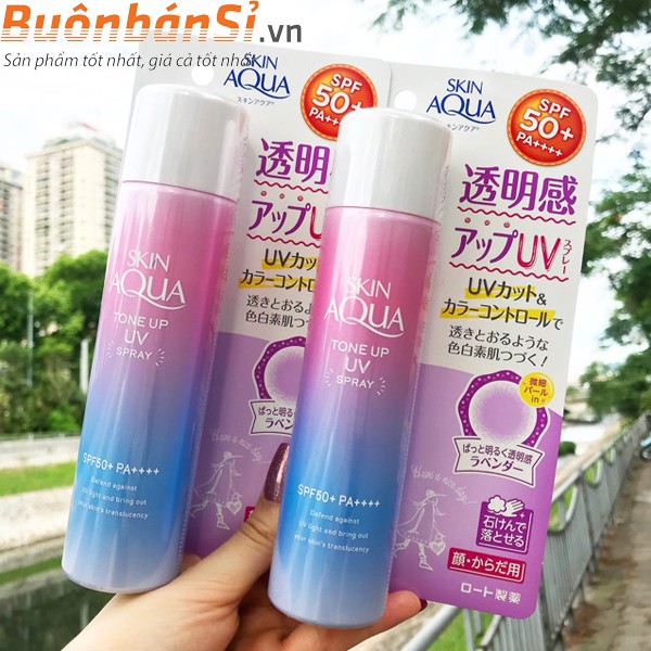 [Bản Nội Địa Nhật] Xịt chống nắng nâng tone Skin Aqua Tone Up UV Spray SPF 50+/PA++++ 70g