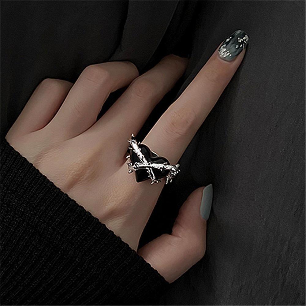 ROSE Nhẫn Hở Hình Thor Phong Cách Gothic Punk Cho Nam Và Nữ
