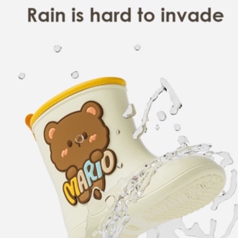 Ủng đi mưa CHEERFUL MARIO chống trượt chống thấm nước họa tiết hoạt hình dễ thương dành cho bé