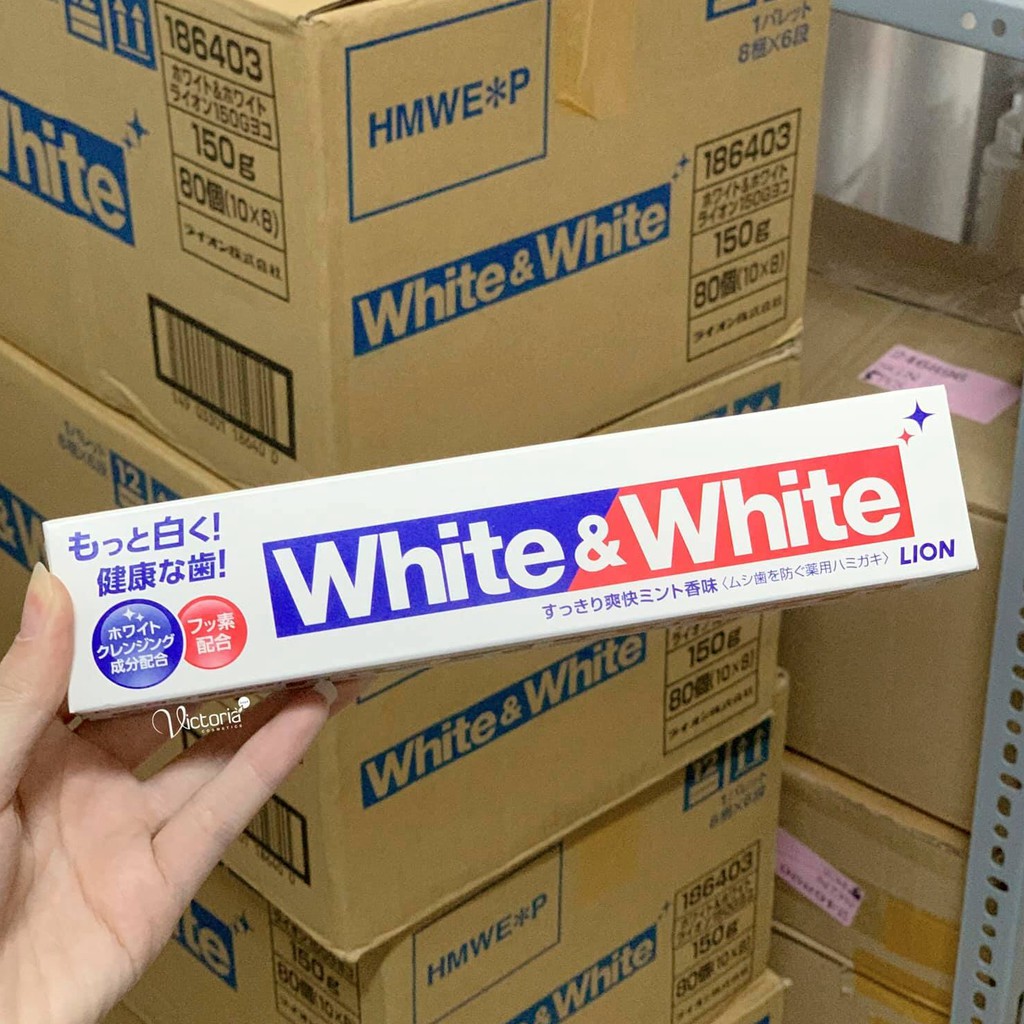 Kem Đánh Răng White And White Lion Nhật Bản 150Gr - KEM ĐÁNH RĂNG TRẮNG RĂNG