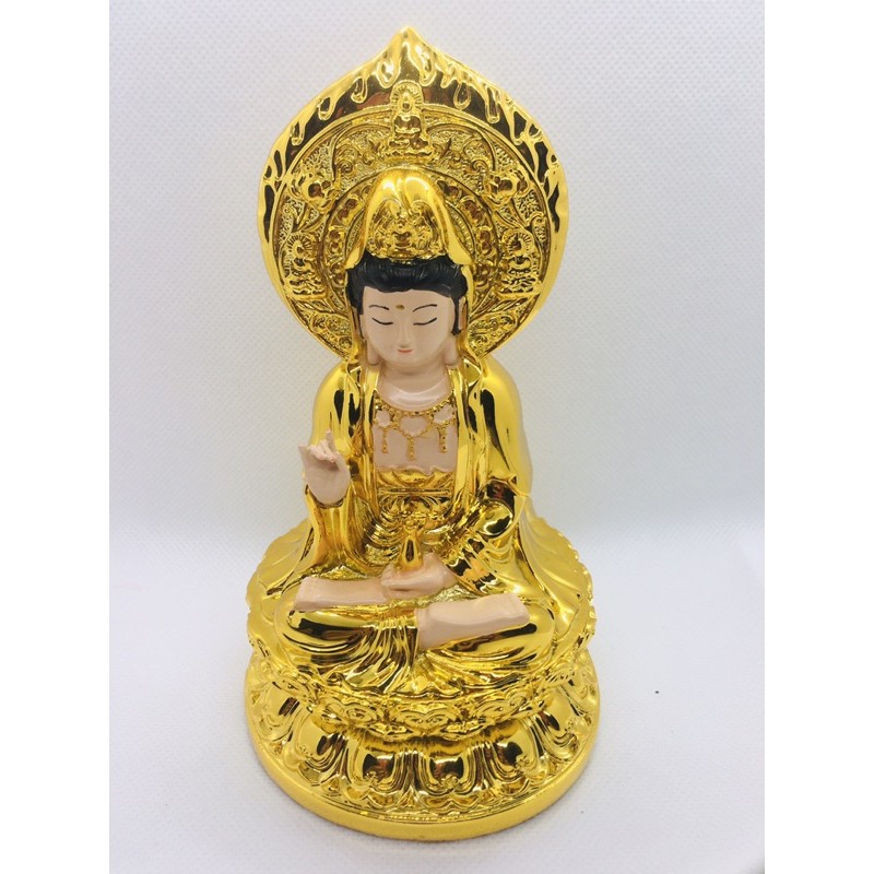 tượng phật bà quan âm 2 mặt toạ sen