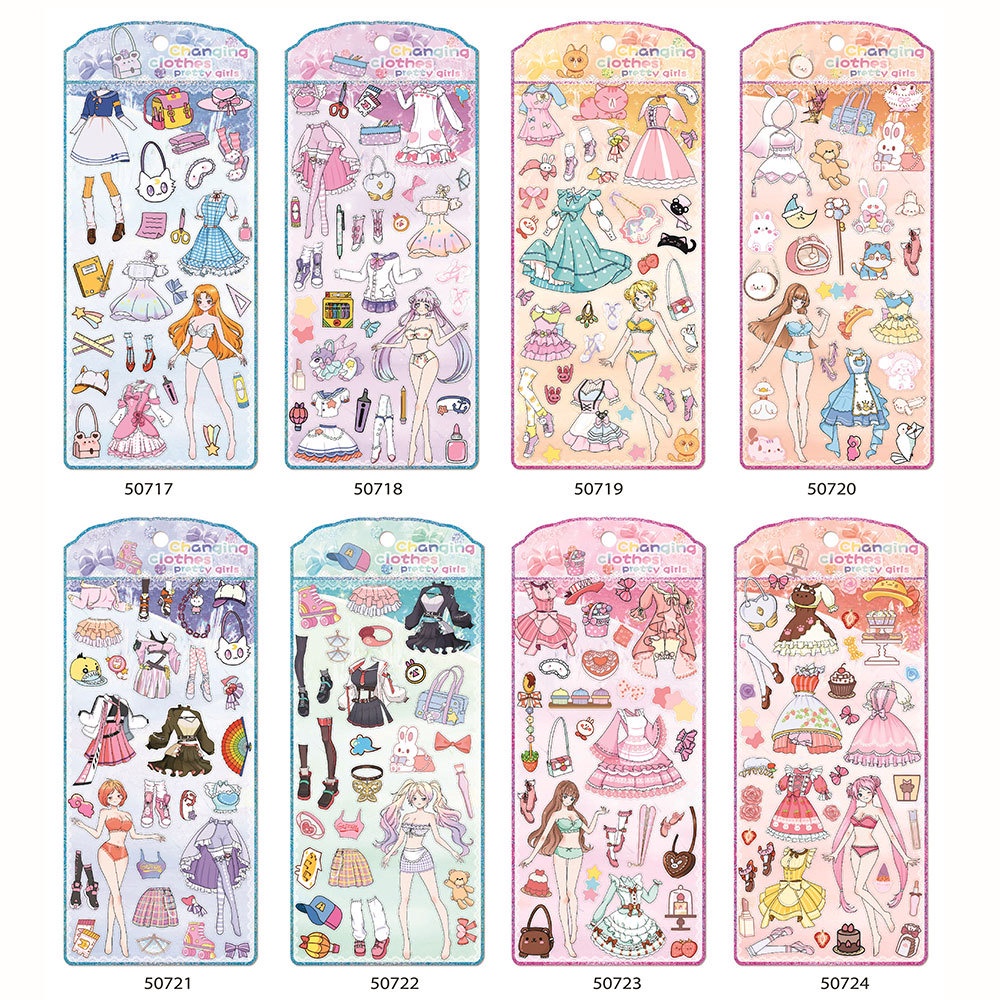 Peach 1Pcs NEKONI Girl change drag party sticker Journal Scrapbook Decor Sticker
