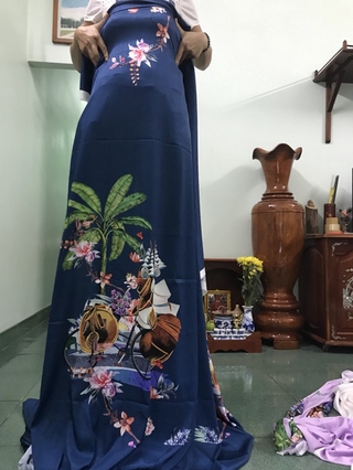 Vải lụa vân gỗ in3d