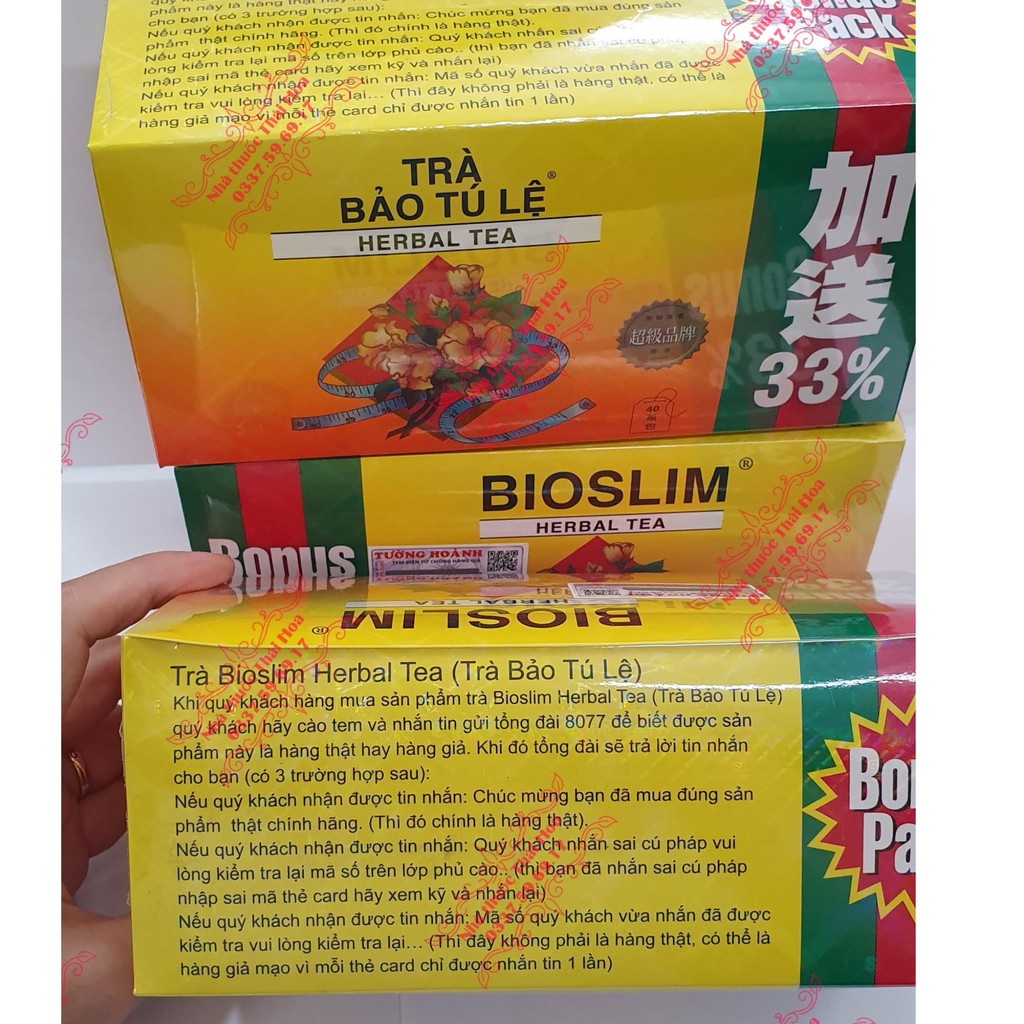 TRÀ GIẢM CÂN BIOSLIM  - HỘP 40 TÚI