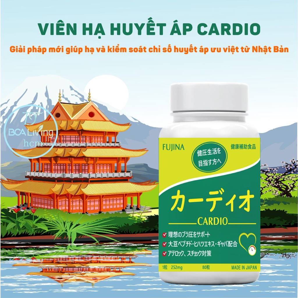 Viên hạ huyết áp Cardio nhật bản Hỗ trợ hạ huyết áp, kiểm soát chỉ số huyết áp ngăn ngừa xơ vữa động mạch.