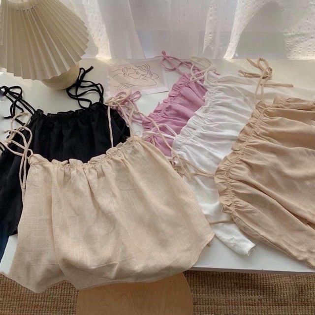 [Mã FAMAYWA giảm 10K đơn 50K] Áo 2 dây đũi linen viền bèo siêu hot | BigBuy360 - bigbuy360.vn