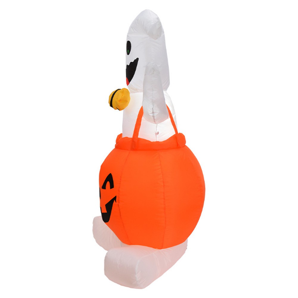 【COD】 Halloween Inflatable Blow up Ghost Pumpkin with LED Light 1.2m for Outdoor Yard Decor