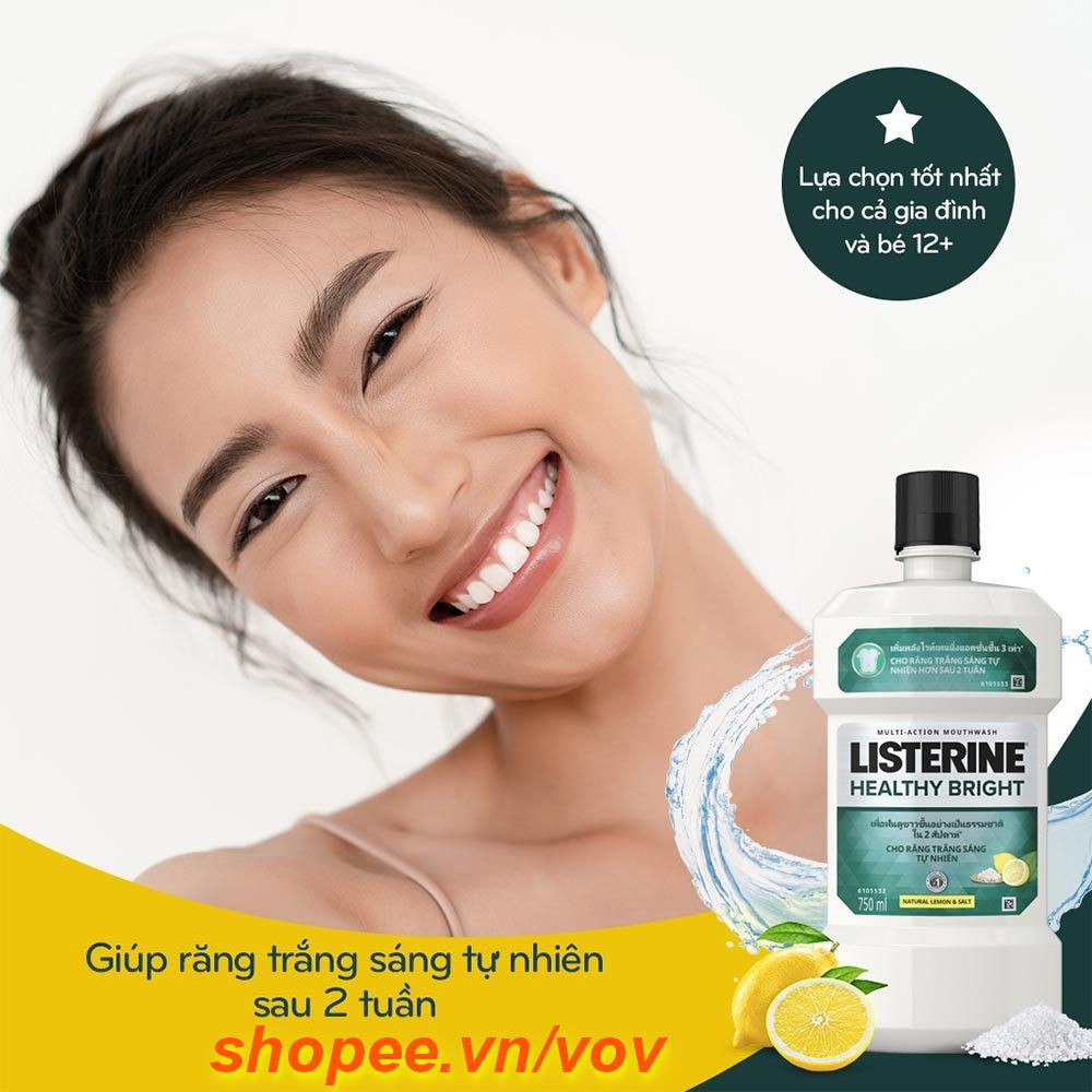 Nước Súc Miệng 250Ml Listerine Healthy Bright Làm Trắng Răng Thơm Miệng, Vov Cung Cấp & Bảo Trợ.