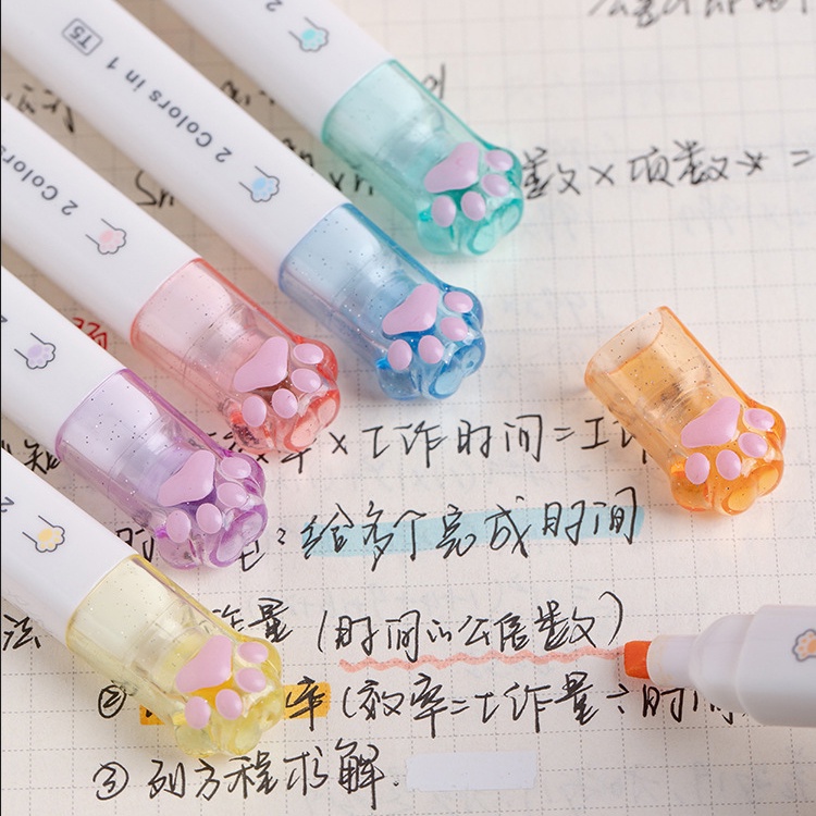 Set 6 Bút Dạ Quang 12 Màu Dễ Thương