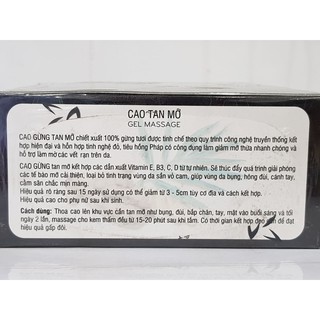 Kem Massage Tan Mỡ CAO GỪNG 200g