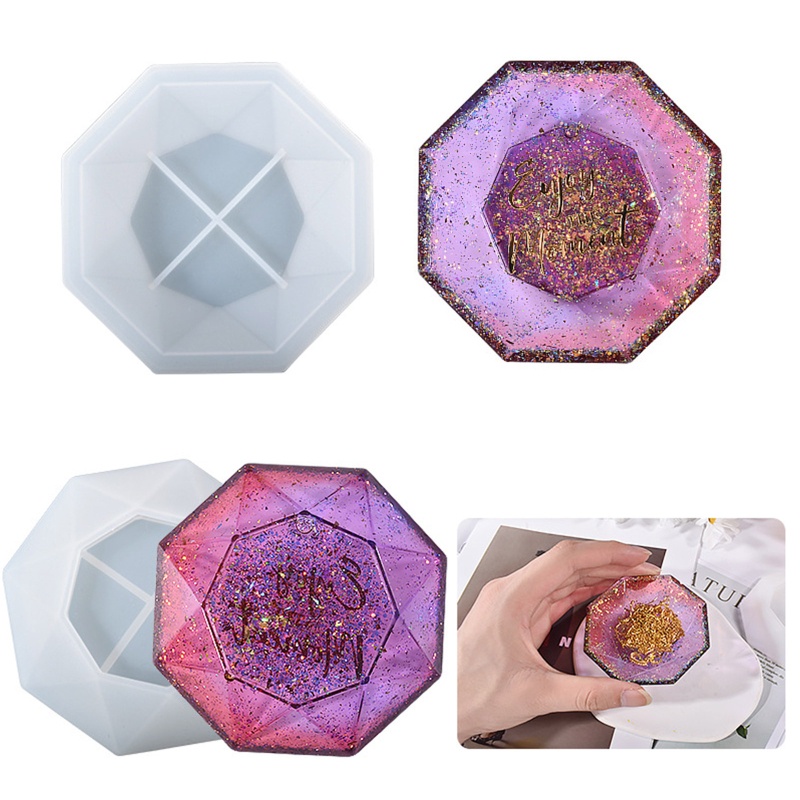Khuôn Silicon Làm Giá Đỡ Đồ Trang Trí Epoxy Hình Học DIY