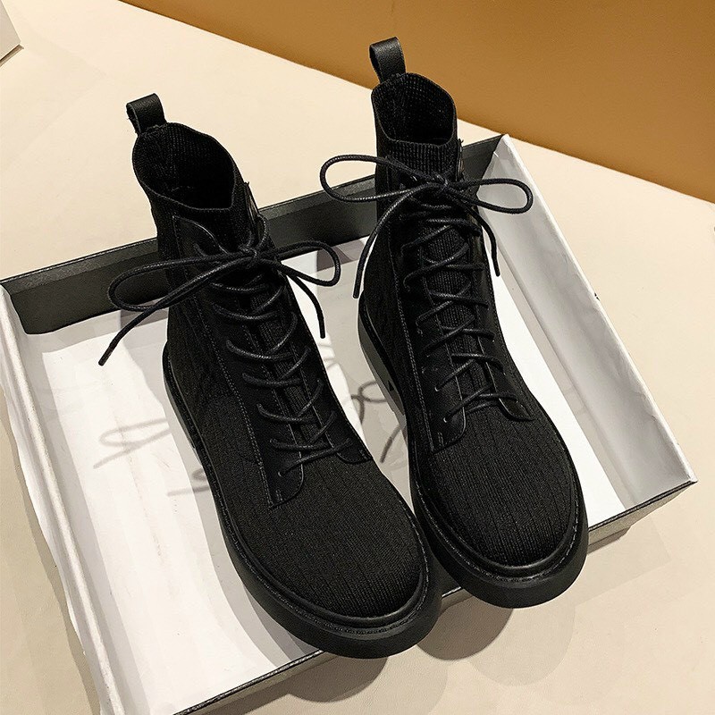 Giày boots nữ cổ cao phong cách Hàn Quốc siêu xinh