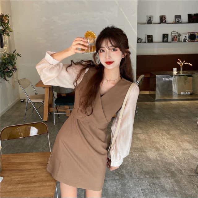 Tibie Dress - Đầm cột nơ tay phối