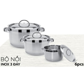 Bộ nồi từ inox 201 Fivestar 3 đáy 3 món nắp inox
