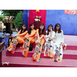 Vải áo dài lụa nhật. áo 250k, bộ 350k