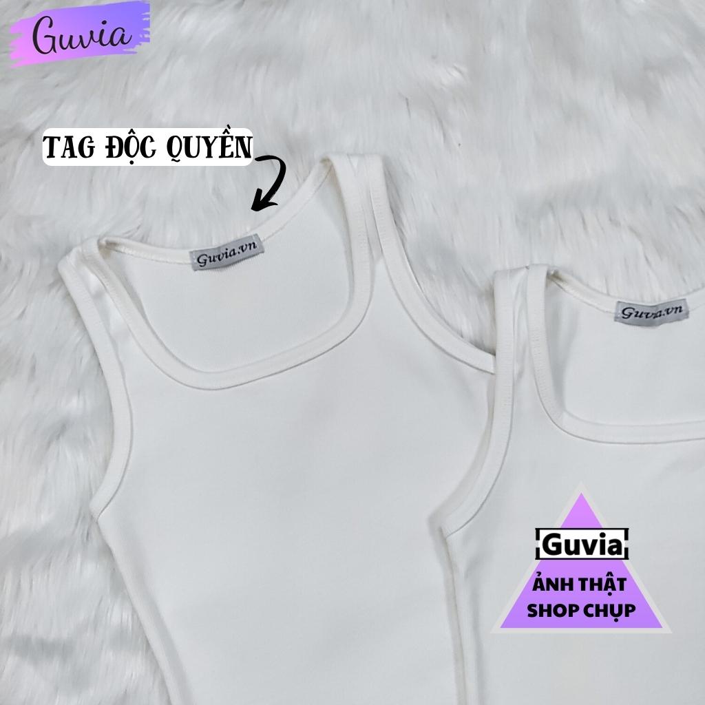 Áo Ba Lỗ HAI DÂY SÁT NÁCH DÁNG DÀI Nữ Trơn Ôm Body Chất Tốt, Áo CRT Kiểu nữ ôm thun gân mềm mát GUVIA