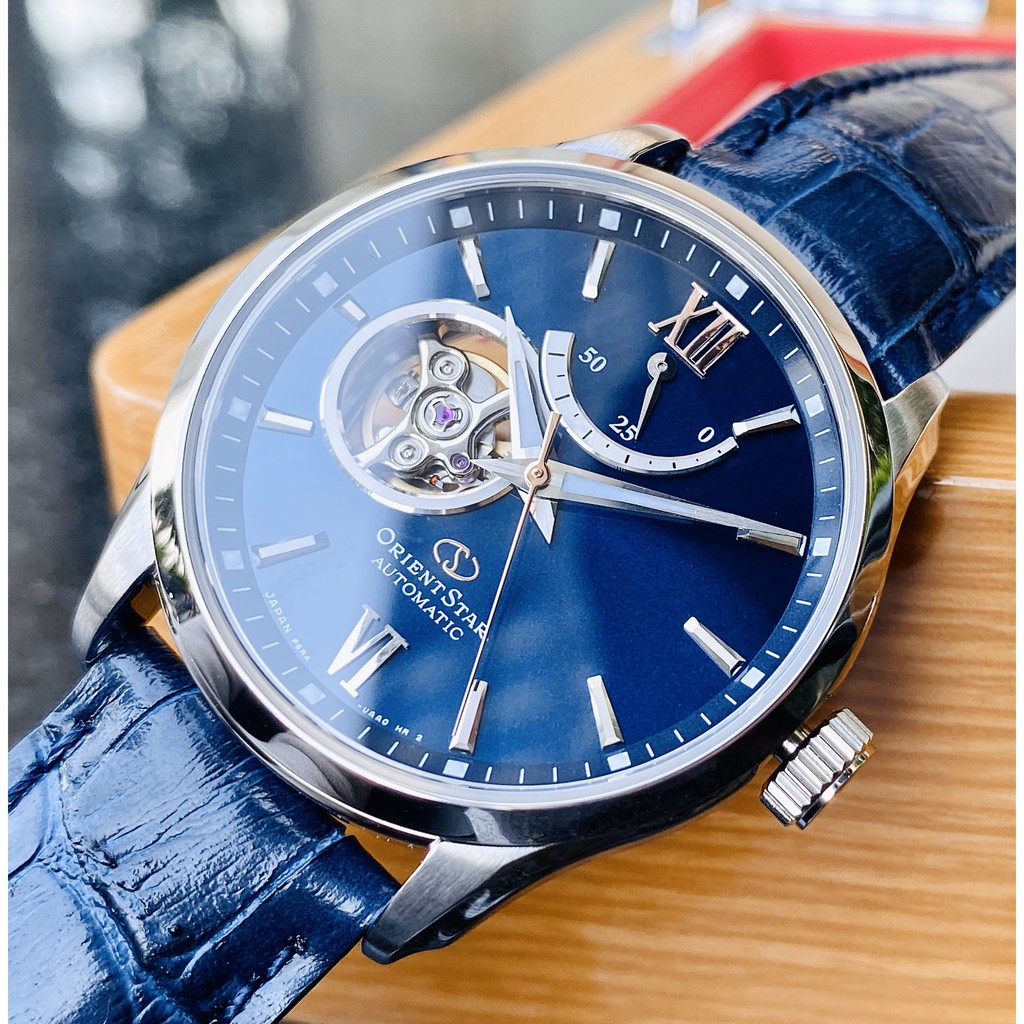 Đồng hồ nam Orient star : Star Open heart Blue Dial RE-AT0006L00 Phiên bản mới nhất trong bộ sưu tập