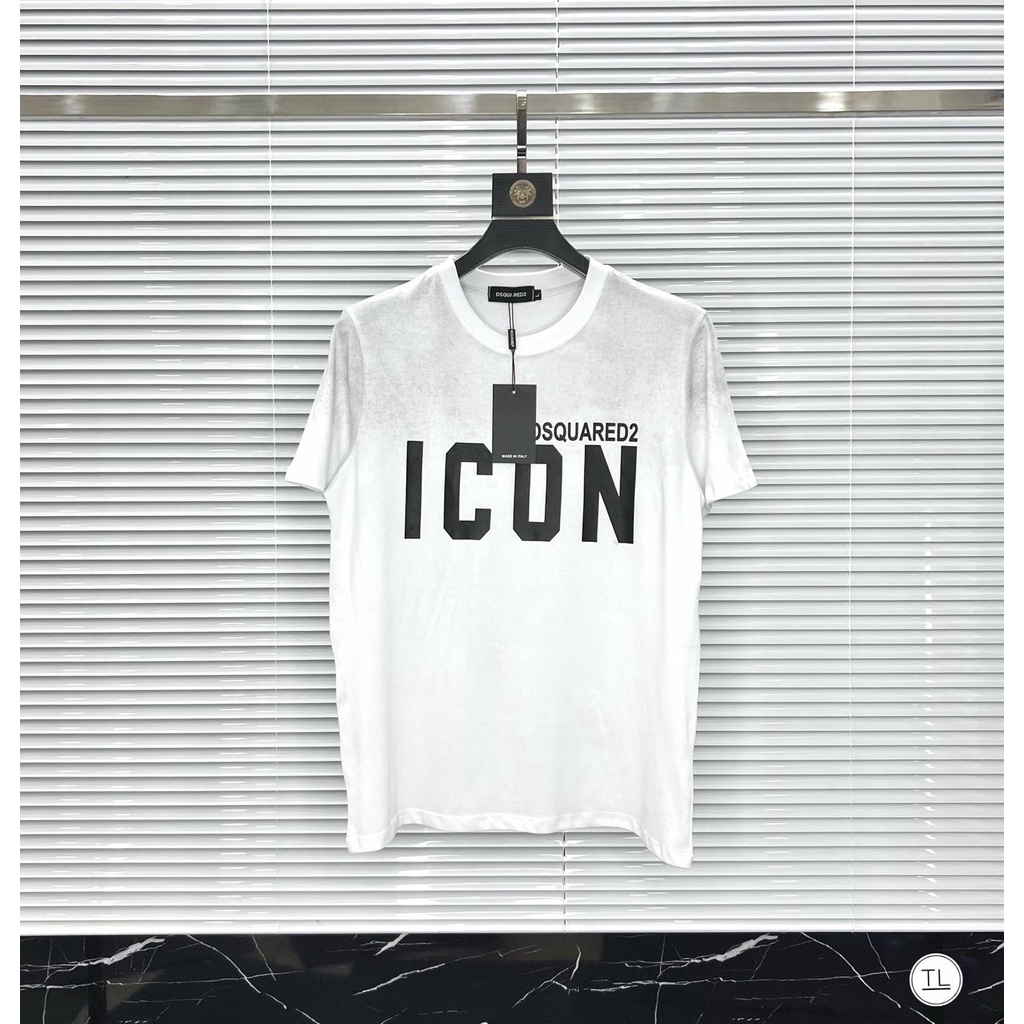 Áo thun nam cổ tròn, áo phông nam tay ngắn in chữ DSQ2 ICON vải cotton mát mịn form chuẩn thun lạnh 2022