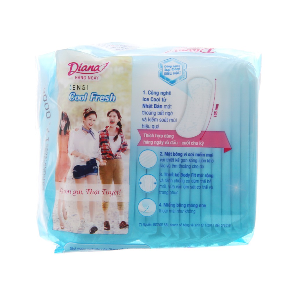 Băng Vệ Sinh Diana Hàng Ngày Sensi Cool Fresh Gói 20 Miếng