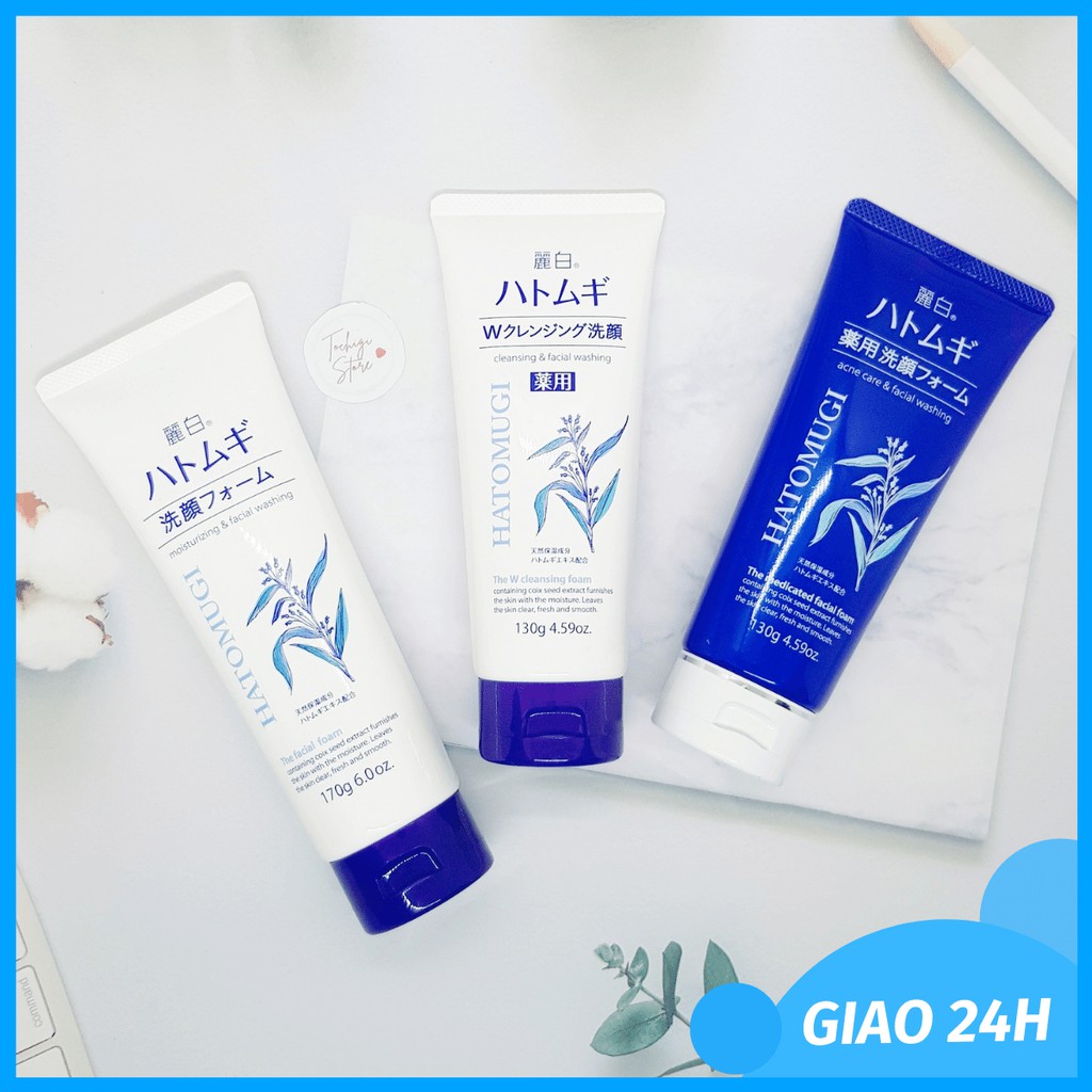 [Mã 1911FMCGSALE giảm 8% đơn 500K] Sữa rửa mặt trắng da Hatomugi Cleansing Foam hạt Ý Dĩ