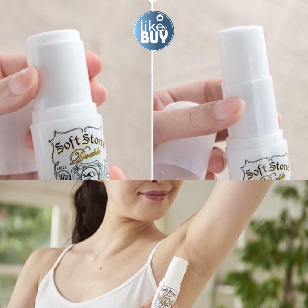 Lăn khử mùi Soft Stone Double Deonatulle Deodorant đá khoáng Nhật Bản 20g  - hàng nội địa Nhật