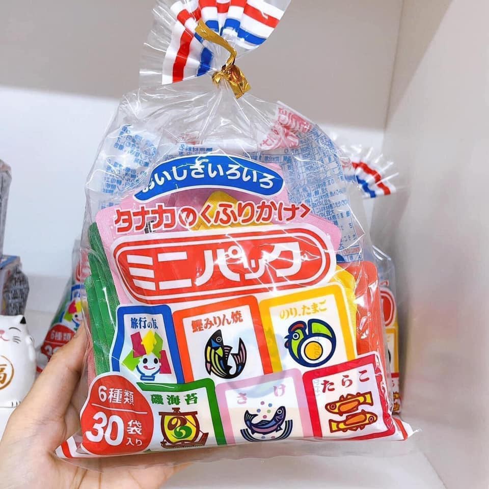 Gia vị rắc cơm nội địa Nhật Tanaka 30 gói gồm 6 vị cho bé ăn dặm 75g