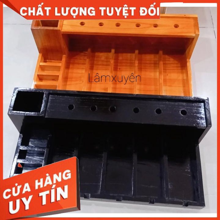 Khay gỗ đựng tông đơ và đồ nghề làm tóc  FREESHIP  làm từ gỗ sồi tự nhiên chắc chắn bền đẹp _để tông đơ và phụ kiện