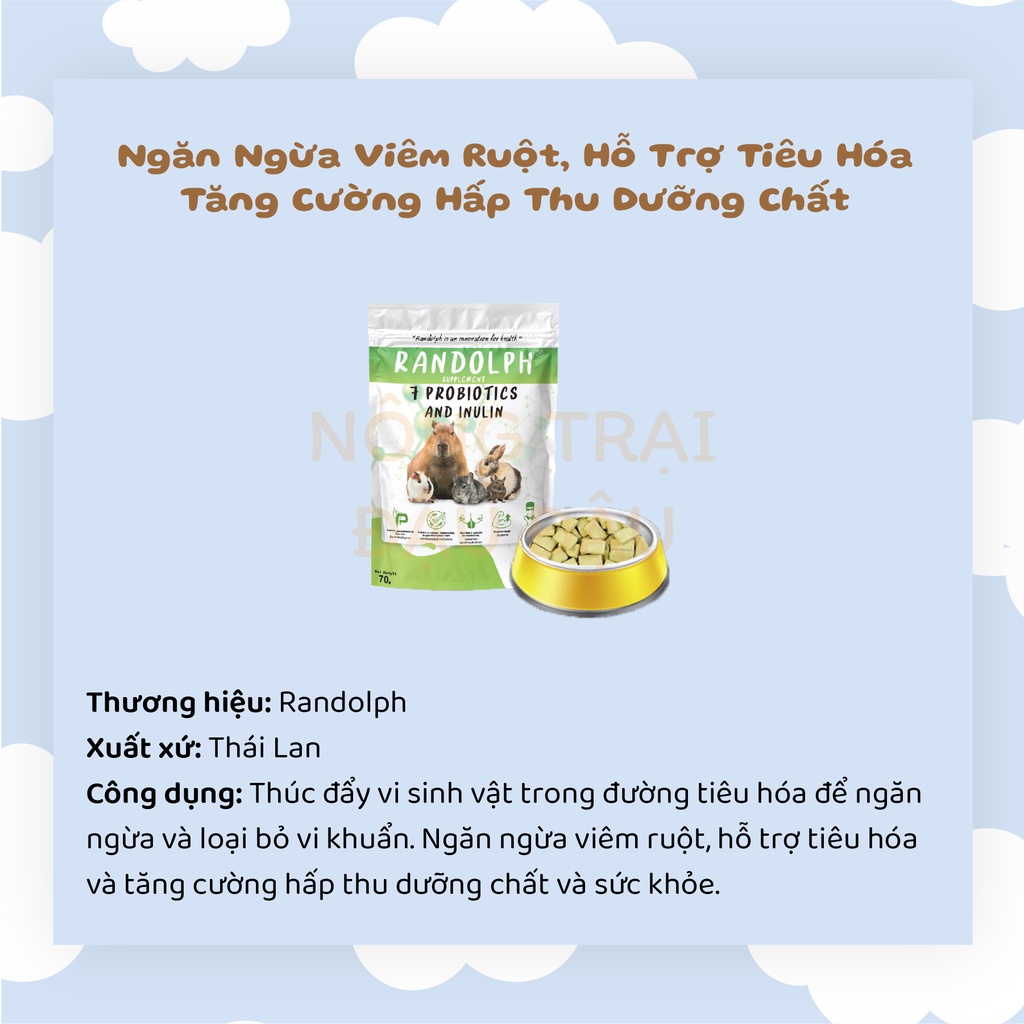 Bánh Cỏ Randolph Bổ Sung Dinh Dưỡng, Hỗ Trợ Sức Khỏe Cho Thỏ, Bọ Ú, Chinchilla, Sóc Bắc Mỹ