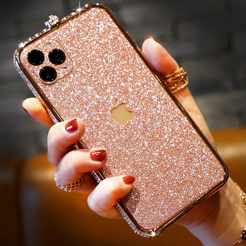 Ốp Điện Thoại Khung Kim Loại Đính Đá Cho iphone 14 Plus 11 12 13 14 Pro Max