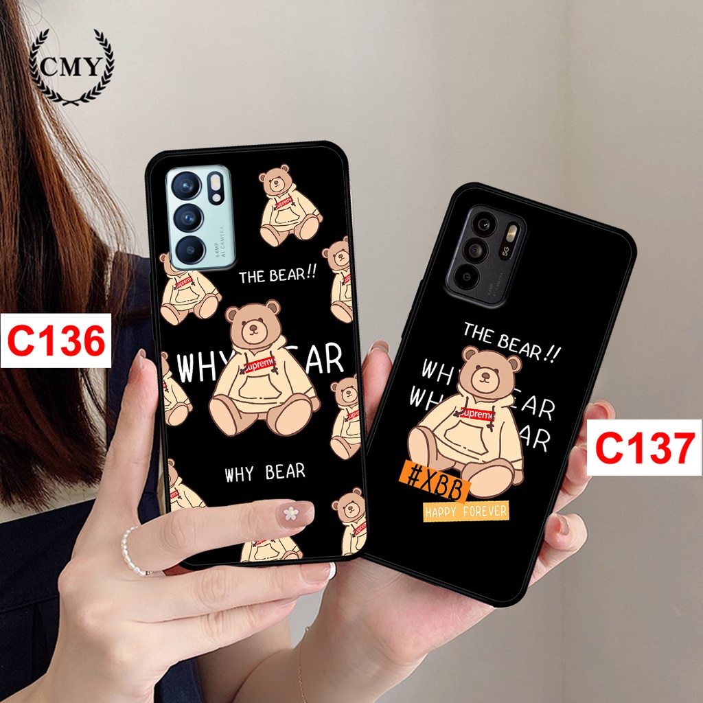 Ốp lưng Oppo Reno 6 - Reno 6Z -  Reno 6 Pro in hình gấu bear cute. Ốp oppo rẻ bền đẹp.