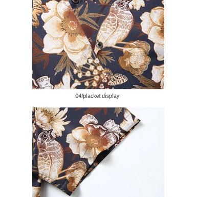 Áo Sơ Mi Tay Ngắn Dáng Rộng In Họa Tiết Trẻ Trung Hợp Thời Trang Công Sở Cho Nam 60-175KG