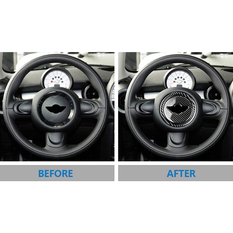 Ô tô bằng sợi Carbon vô lăng Dán Decal trang trí nội thất cho Mini Cooper Clubman R55 R56 Countryman R60