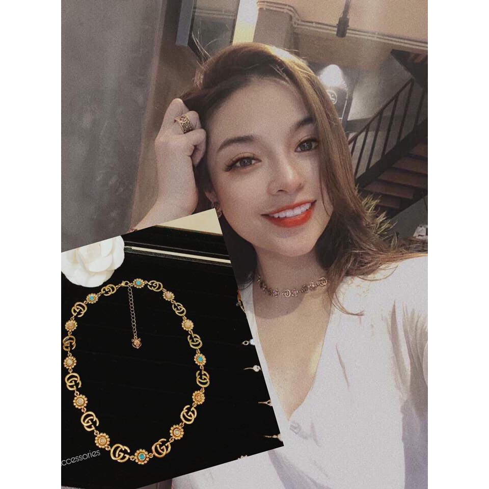 Vòng Cổ TINA Chocker GG Hoa Cúc Phong Cách Cá Tính CK23