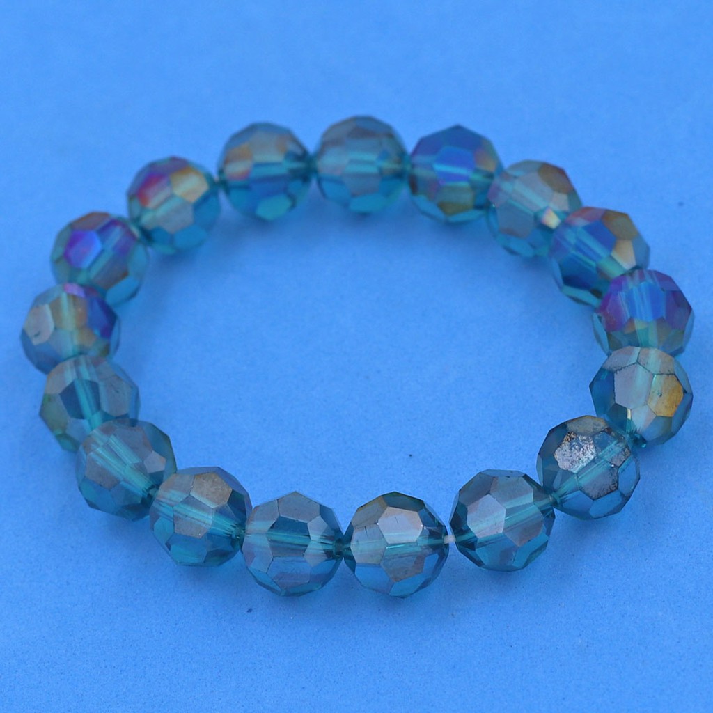 Vòng chuỗi pha lê cắt giác nhiều màu 10 ly - Vòng tay phong thủy
