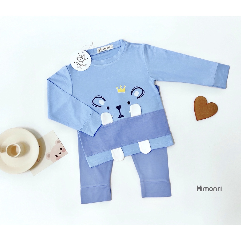 [SALE] Bộ Thun Lạnh Dài Tay Cho Bé Trai, Bé Gái KIMCHIBABY Hoạ Tiết Hươu Vàng, Bộ Quần Áo Cho Bé Mặc Nhà KWTD2207