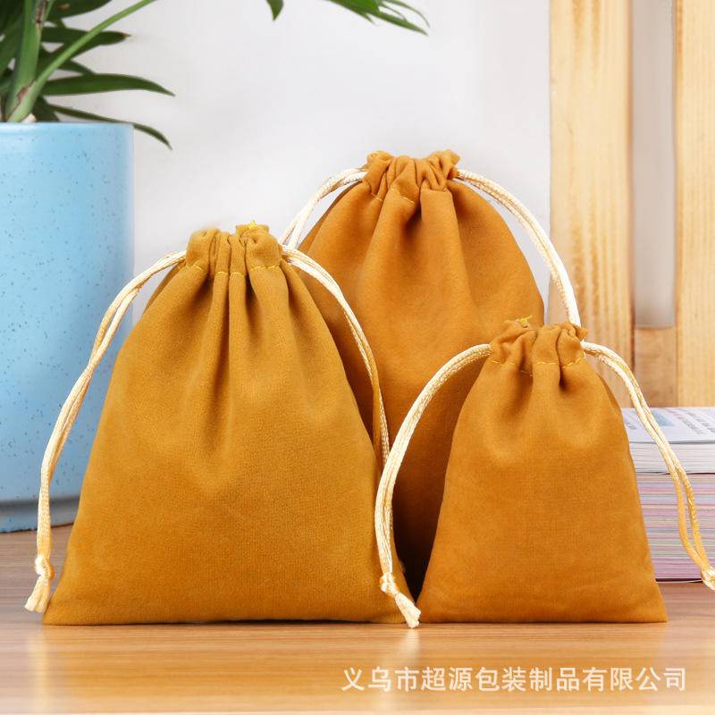 Túi Đựng Trang Sức Bằng Vải Nỉ Màu Vàng Kim