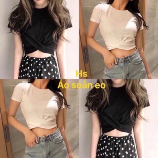 Áo croptop xoắn eo