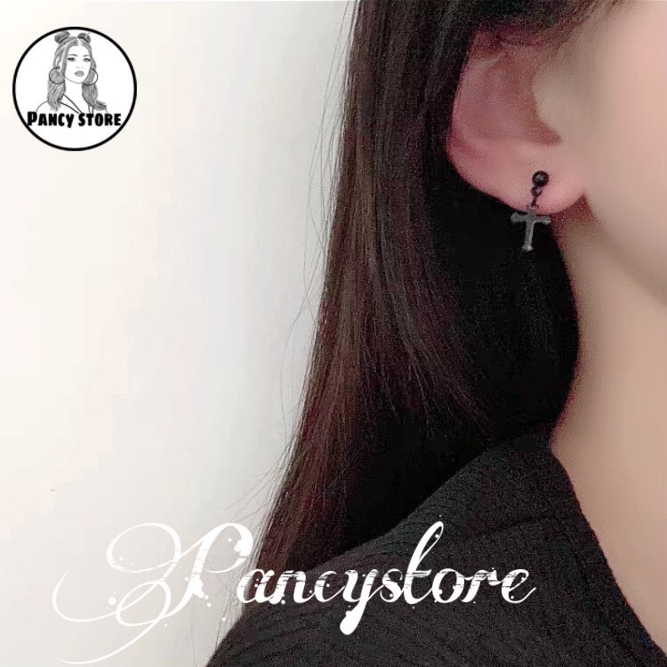 bông tai nam nữ khuyên tai titan thánh giá nhỏ