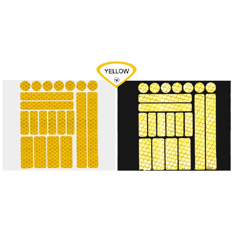 Bộ 21 Miếng Dán Cảnh Báo An Toàn Đa Năng In Logo Kẻ Sọc Phản Quang Cho Xe Hơi / Xe Đạp / Xe Máy