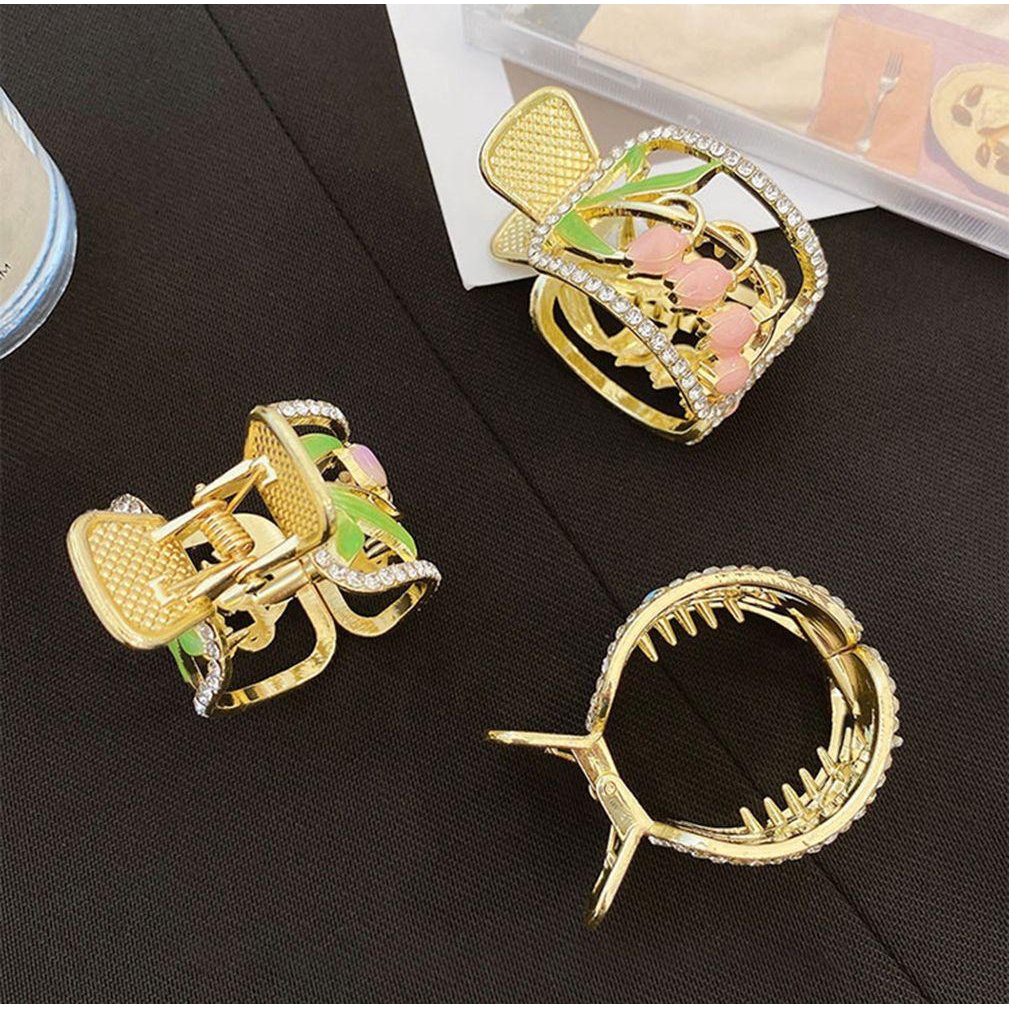 Kẹp Tóc Kim Loại Hình Hoa Tulip Ngọt Ngào VANES1 Cho Nữ